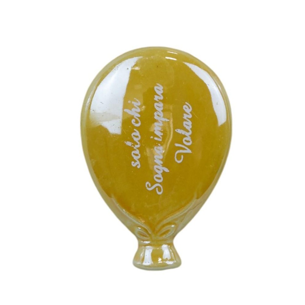 PALLONCINO MAGNETE LED GIALLO PERLATO C FRASE